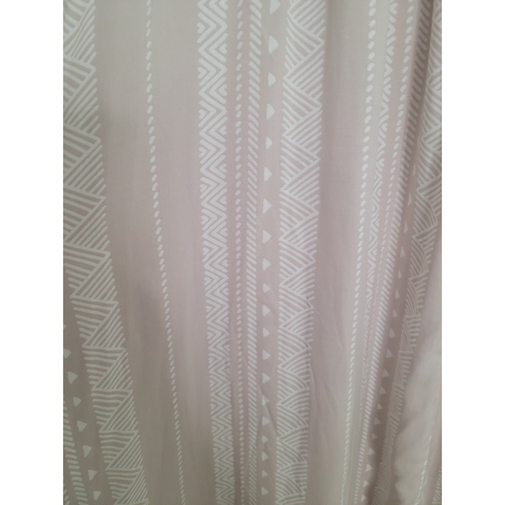 Forever 21 Women's Large Maxi Skirt Beige White Geometric Smocked Waist Boho Flo - Picture 4 of 16
